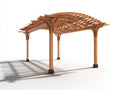 Pergola da giardino in legno 400x300x240 cm - marrone-nero - tetto curvo per esterno