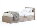 Letto singolo in legno ingegnerizzato 205x98x95 cm - rovere chiaro - stile moderno per camera da letto