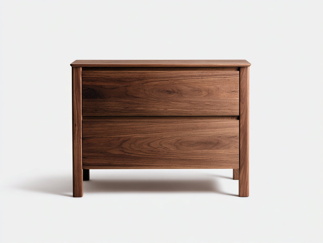 Cassettiera in legno noce 90x45x78 cm - marrone scuro - design moderno per camera da letto