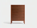 Cassettiera in legno effetto noce 80x42x115 cm per camera da letto - stile moderno