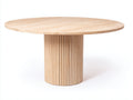 Tavolo da giardino rotondo in legno 120x120x75 cm - naturale - per esterno design moderno