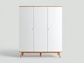 Armadio in legno bianco e rovere 135x55x185 cm per camera da letto - stile moderno