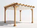 Pergola da giardino in legno 400x300x250 cm - marrone naturale-bianco - per esterno stile naturale