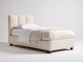 Letto singolo in tessuto 208x102x108 cm - beige chiaro - stile moderno per camera da letto