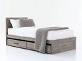 Letto singolo in legno massello con cassetti 209x102x96 cm - grigio chiaro - stile moderno per camera da letto