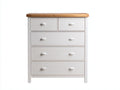 Cassettiera in legno bianco e naturale 95x45x105 cm per camera da letto - stile moderno